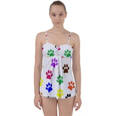Pawprints Paw Prints Paw Animal Babydoll Tankini Top