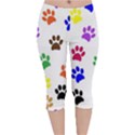 Pawprints Paw Prints Paw Animal Velvet Capri Leggings  View1