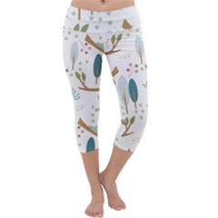 Pattern Sloth Woodland Capri Yoga Leggings