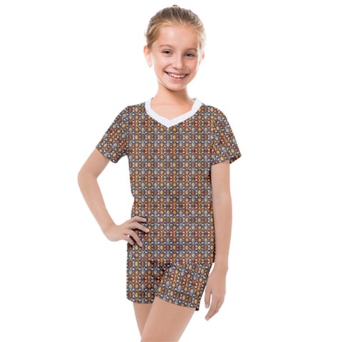 Gold Silver And Bronze Medals Motif  Seamless Pattern2 Wb Kids  Mesh T-shirt And Shorts Set by dflcprintsclothing