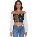 pattern 5 Long Sleeve Crinkled Weave Crop Top View1