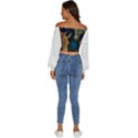pattern 5 Long Sleeve Crinkled Weave Crop Top View4