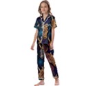 pattern with horses Kids  Satin Short Sleeve Pajamas Set View1