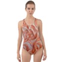 Peach Fuzz Elegant Print Abstract Design Cut-Out Back One Piece Swimsuit View1