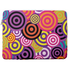 Abstract Circles Background Retro 17  Vertical Laptop Sleeve Case With Pocket