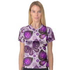 Butterflies Butterfly Insect Nature V-neck Sport Mesh T-shirt