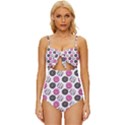 Pattern Seamless Design Decorative Knot Front One-Piece Swimsuit View1