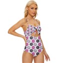 Pattern Seamless Design Decorative Knot Front One-Piece Swimsuit View3