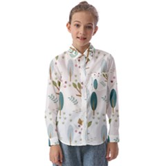 Pattern Sloth Woodland Kids  Long Sleeve Shirt