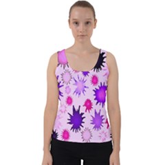 Inks Drops Black Paint Design Velvet Tank Top