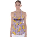 Pattern Bananas Fruit Tropical Seamless Texture Graphics Tie Back Tankini Top View1