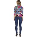 Graffiti Monster Street Theme Women s Draped Front 3/4 Sleeve Shawl Collar Jacket View4