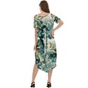Vintage Retro Flowers Leaves Foliage Plants Cold Shoulder Loose Fit Dress With Pockets View4