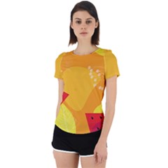 Watermelon Flower Back Cut Out Sport T-shirt