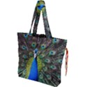 Peacock Bird Feathers Pheasant Nature Animal Texture Pattern Drawstring Tote Bag View1