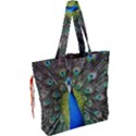 Peacock Bird Feathers Pheasant Nature Animal Texture Pattern Drawstring Tote Bag View2