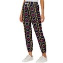 Background Art Pattern Design Women s Cropped Drawstring Pants View2