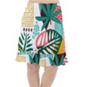 Abstract Seamless Pattern With Tropical Leaves Fishtail Chiffon Skirt View1