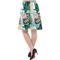 Abstract Seamless Pattern With Tropical Leaves Fishtail Chiffon Skirt View2