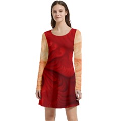 Lachs Kl Rotweissschwarz Kl Long Sleeve Velour Skater Dress