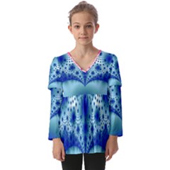 Pattern 2 Kids  V Neck Casual Top