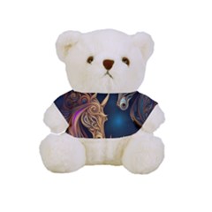 Schwarz Pferde Muster Full Print Cuddly Teddy Bear