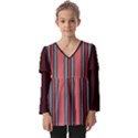 Streifen Kids  V Neck Casual Top View1