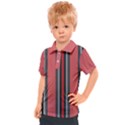 Rosa Grau Streifen Kids  Polo T-Shirt View1