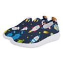 Big Set Cute Astronauts Space Planets Stars Aliens Rockets Ufo Constellations Satellite Moon Rover V Women s Slip On Sneakers View2