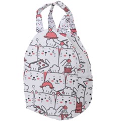 Cute Cat Chef Cooking Seamless Pattern Cartoon Travel Backpack