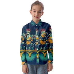 Grateful Dead Singing Skeleton Kids  Long Sleeve Shirt