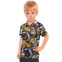 Boom Bang Art Crazy Drawing Graffiti Hello Retro Sayings Yellow Kids  Polo T-Shirt View1
