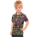Graffiti Word Seamless Pattern Kids  Polo T-Shirt View1
