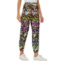 Graffiti Word Seamless Pattern Women s Cropped Drawstring Pants View3
