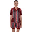 Dunkelrot4 Rosa Grau Streifen Dunkelrot3 Satin Short Sleeve Pajamas Set View1