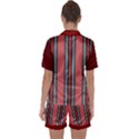 Dunkelrot4 Rosa Grau Streifen Dunkelrot3 Satin Short Sleeve Pajamas Set View2