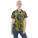 Forest Trees Leaves Fall Autumn Nature Sunshine Women s Short Sleeve Pocket Shirt View1