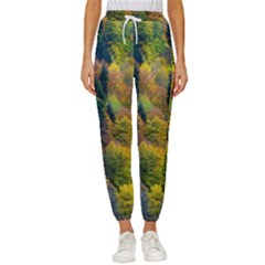 Forest Trees Leaves Fall Autumn Nature Sunshine Women s Cropped Drawstring Pants