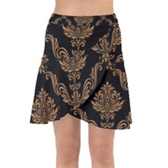 Vintage-pattern Wrap Front Skirt
