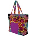 pink florales muster Zip Up Canvas Bag View1