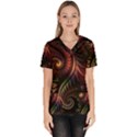 fractal  Women s V-Neck Scrub Top View1