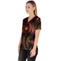 fractal  Women s V-Neck Scrub Top View2