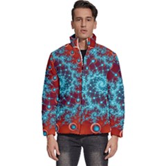 Fractal Pattern Background Men s Puffer Bubble Jacket Coat