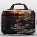 White Flower Travel Toiletry Bag With Hanging Hook View1