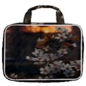 White Flower Travel Toiletry Bag With Hanging Hook View2