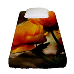 Yellow Butterfly Flower Fitted Sheet (single Size)