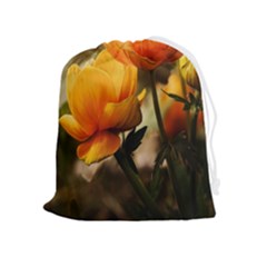 Yellow Butterfly Flower Drawstring Pouch (xl)