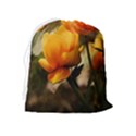 Yellow Butterfly Flower Drawstring Pouch (XL) View2