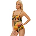 Yellow Butterfly Flower Knot Front One-Piece Swimsuit View2