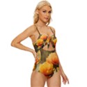 Yellow Butterfly Flower Knot Front One-Piece Swimsuit View3